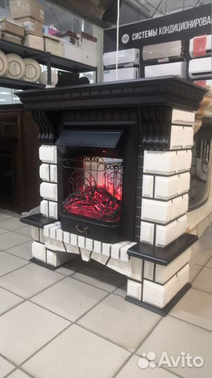 Камин электрический с порталом камень