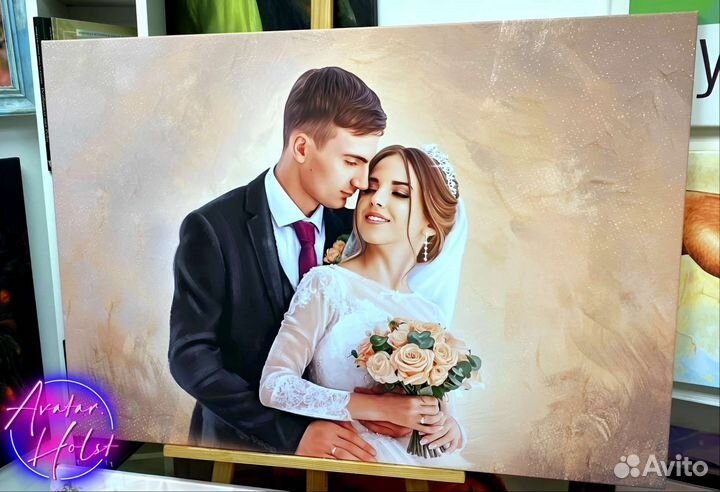 Портрет по фото на холсте на заказ Саратов