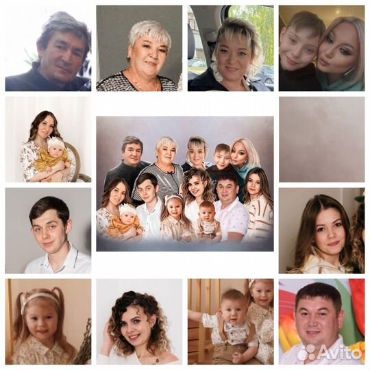 Портрет с фото на холсте