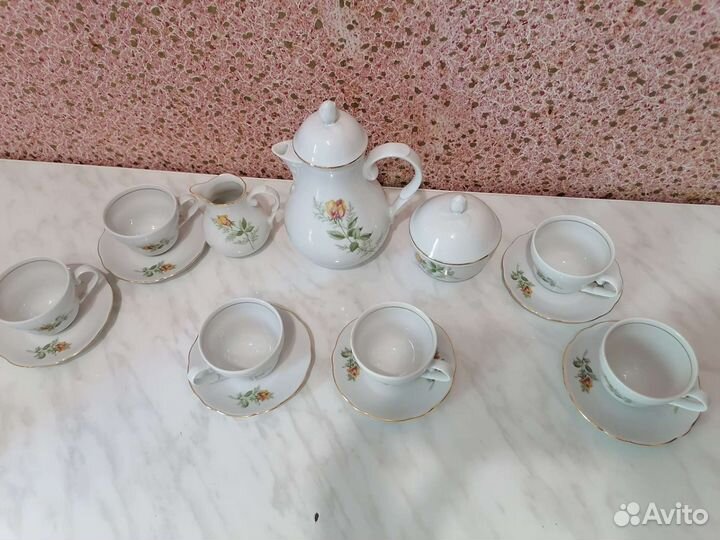 Кофейный сервиз kahla роза ГДР