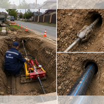 Прокол под дорогой для воды, газа и кабеля, Душанбе