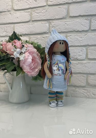 Вязаная кукла тильда ручной работы