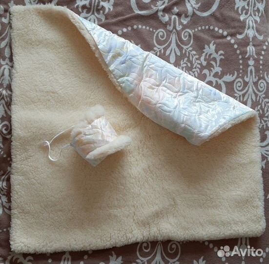 Конверт и одеяло на овчине для новорождённых