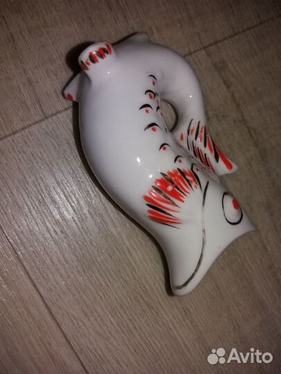 Стопка рыбка набор фарфоровый СССР красн рыб штоф