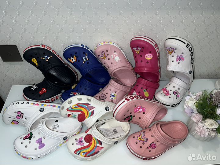 Crocs сабо шлепанцы детские кроксы 34/35 разные