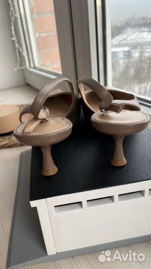 Туфли слингбэки 39 натуральная кожа