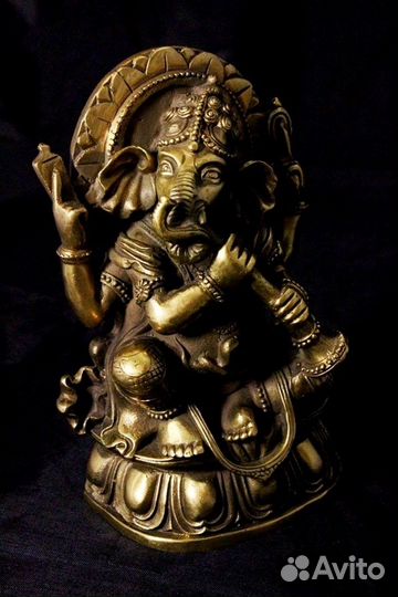Ганеша с Флейтой Китайская Статуэтка Бронза ru*640