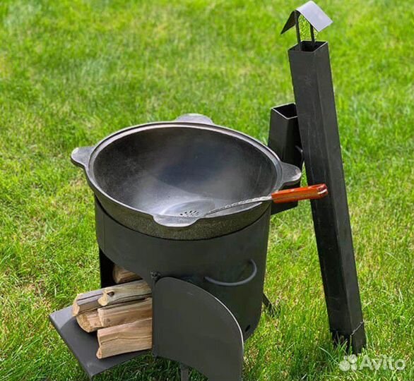 Усилиная Печь труба под казан 8 литров 3 мм сталь