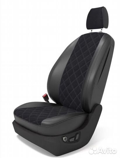 Авточехлы из экокожи 3D Ромб - LADA Priora