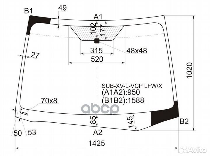 Стекло лобовое subaru XV 11-17/subaru impreza 4
