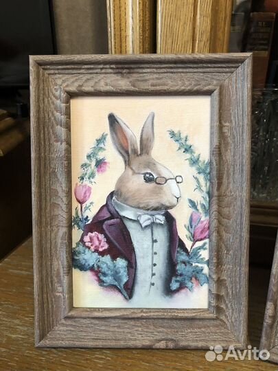 Картина миниатюра. Масло. 2 шт