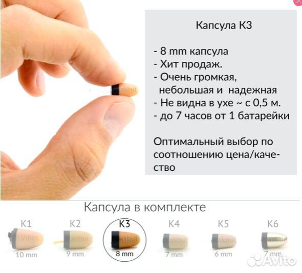 Микронаушник капсульный
