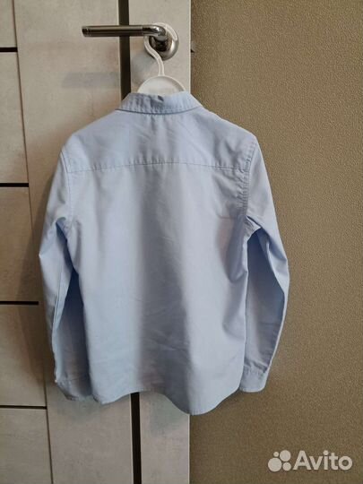 Рубашка детская голубая, рост 128