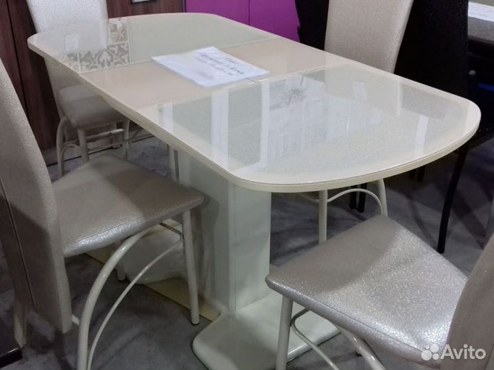 Обеденный стол Прометей стекло 1,1 м