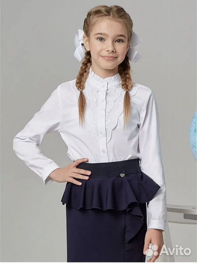 Рубашка школьная для девочки 128-134