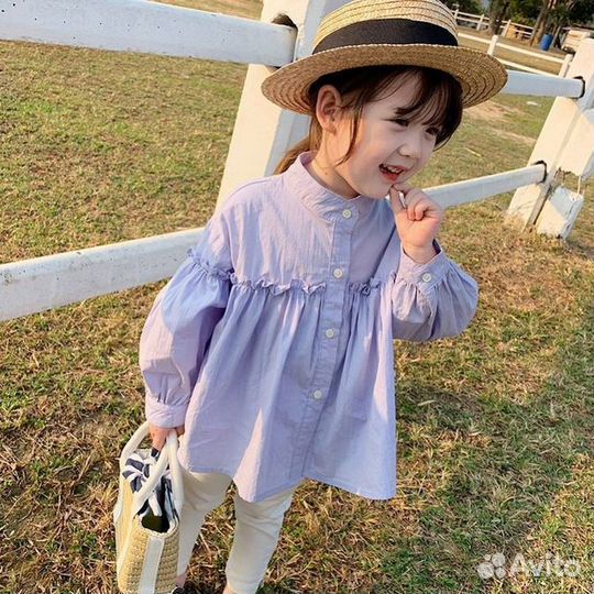 Рубашка для девочки оверсайз свободного кроя