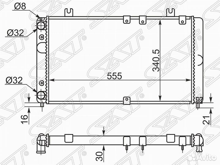 Радиатор охлаждения двигателя LADA (Ваз) Kalina