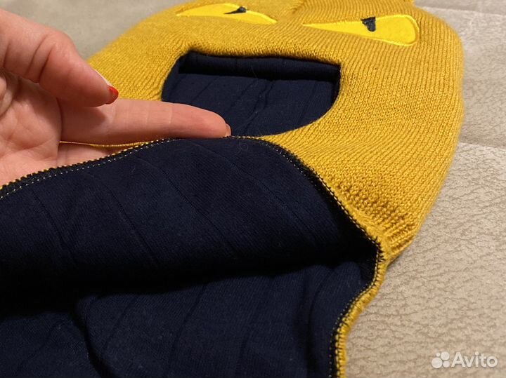 Зимняя шапка шлем на мальчика