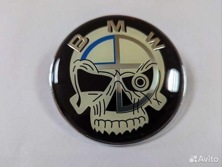 Эмблема капота BMW 73, 82 mm cherep stille