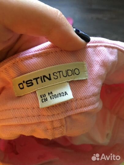 Комбинезон джинсовый розовый М