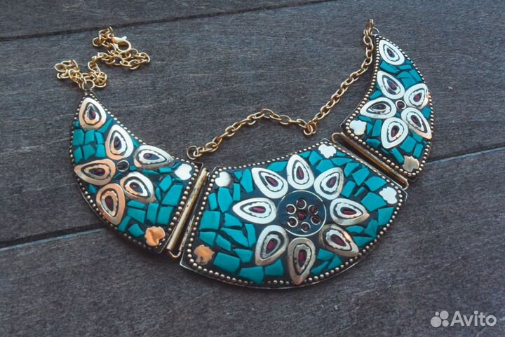 Колье чокер подвеска бусы ожерелье бохо