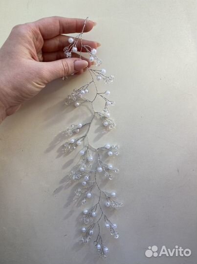 Веточка в прическу, свадебное украшение