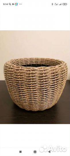 Кашпо из искусственного ротанга