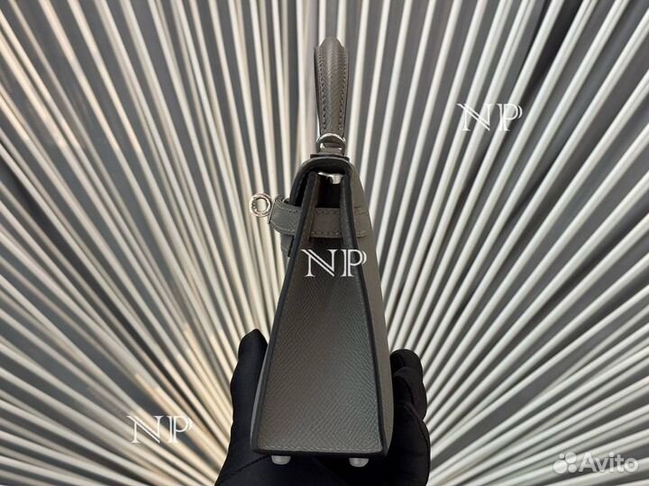 Сумка Hermes Kelly mini серая