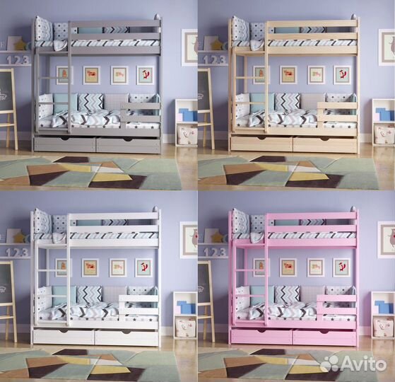 Двухярусная кровать деревянная