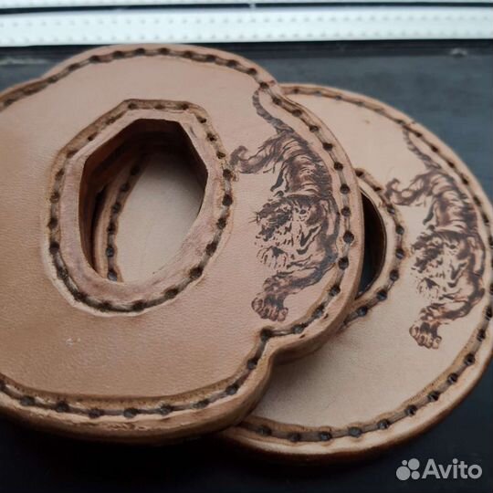 Цубы кожаные с лазерным рисунком