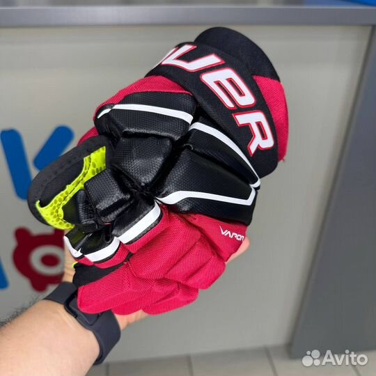 Перчатки хоккейные bauer vapor 3X JR-Юниор BLK/RED