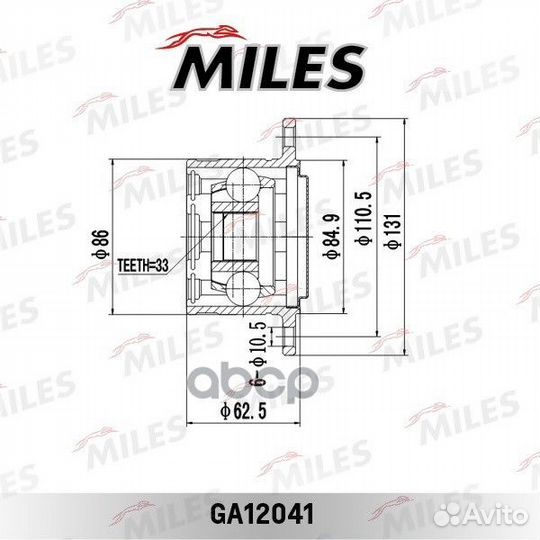 ШРУС внутренний правый mitsubishi pajero II/sport