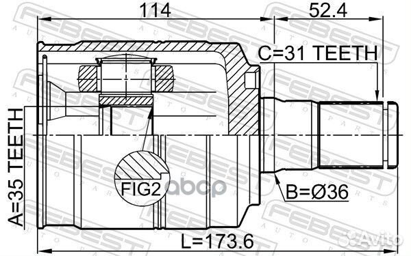 ШРУС внутренний левый 35X36X31 1211dmlh Febest