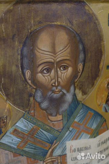 Старинная Икона Николай Чудотворец