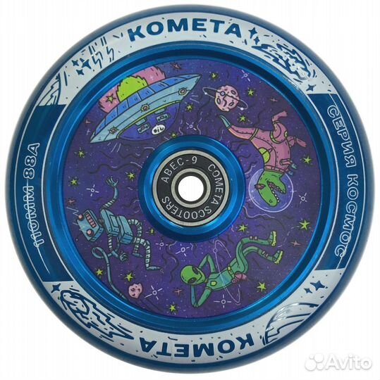 Колесо самокат Комета Чиллзон (Прозрачный Синий)