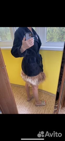Пальто женское 42 44 с натуральным мехом