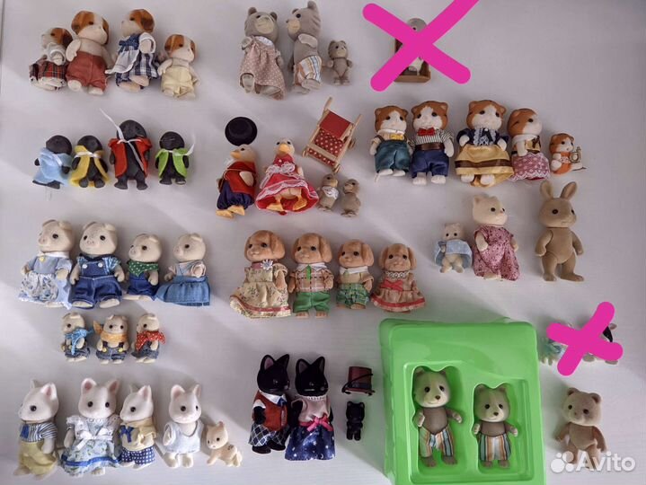Sylvanian families утки, кроты, кошки, свинки