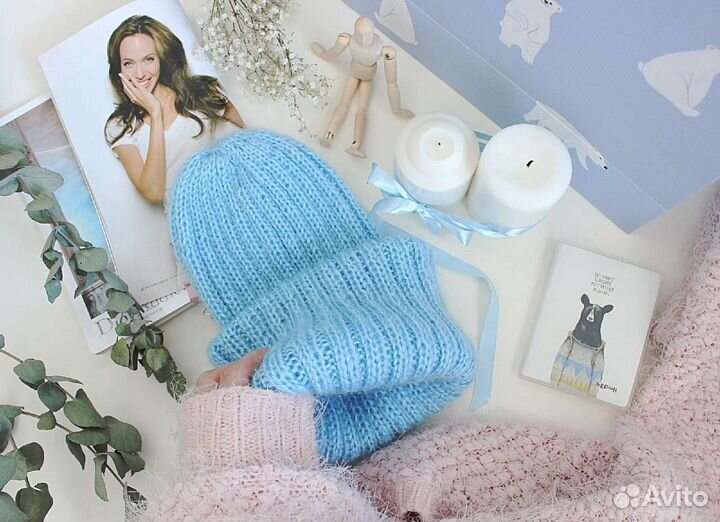 Шапка вязаная из мохера