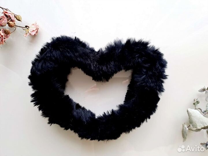 Повязка на голову теплая меховая