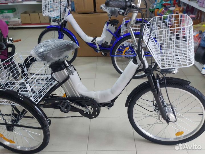 Электровелосипед трехколесный, двухкамерный