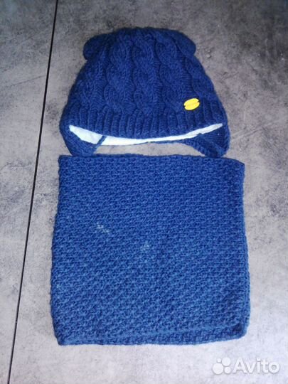 Детская шапка с манишкой с раждения