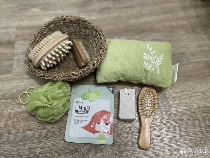 Массажная щетка, подарочный набор для ванны