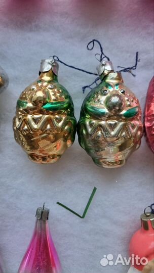 Елочные игрушки стекло СССР