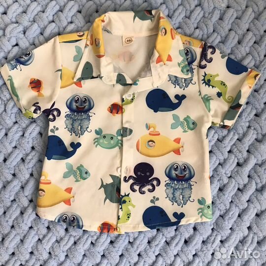 Костюм шорты и рубашка детский, 80 размер