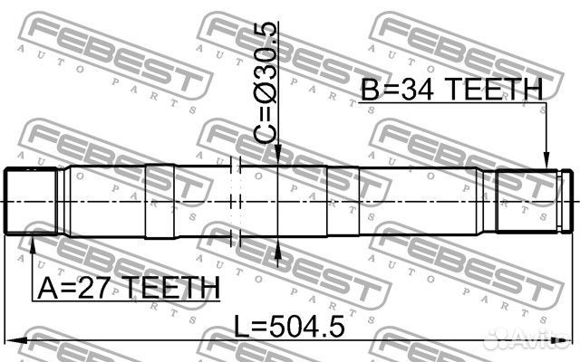 Полуось левая 27x505x34
