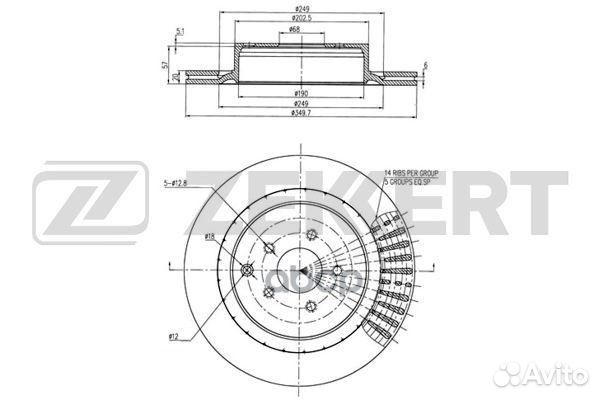 Диск торм. зад. Infiniti FX (S51) 08- M (Y51)