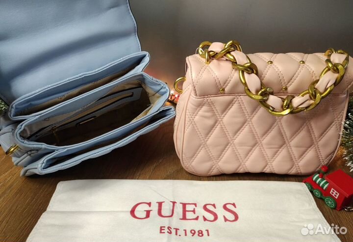 Сумка женская guess розовая и голубая