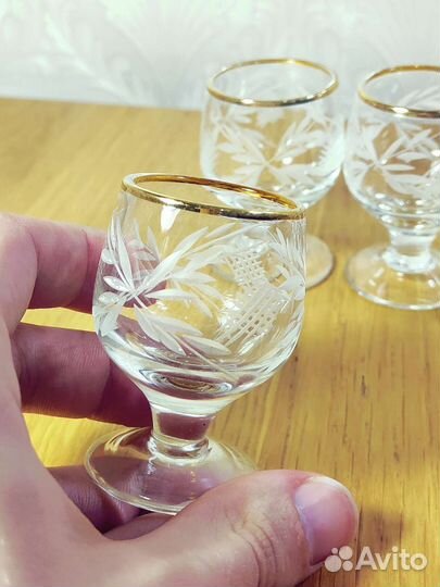 Рюмки стопки СССР хрусталь набор 6 штук