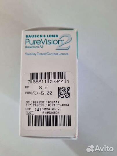 Bausch + Lomb Контактные линзы Pure Vision -5.0