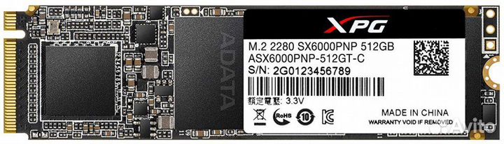 SSD 512Gb adata XPG SX6000 Pro (ASX6000PNP-512GT-C